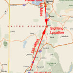 LOCATIONS OF RADAR SITE AND POSSIBLE UFO SITE.