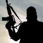 Silhouette of soldier