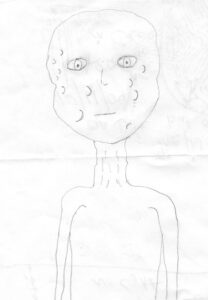 Pictures Drawn by DH and Depict the Entity That He Saw on Nov. 11, 2004