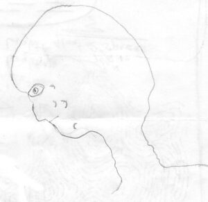 Pictures Drawn by DH and Depict the Entity That He Saw on Nov. 11, 2004