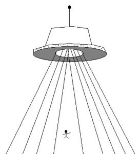 Drawing of Flying Saucer & Being by Witness