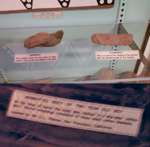 In this comparison, you can see the Mesa Verde Museum has an identical way of creating their placards. The title of the display, is in ALL CAPS, the writing appears nearly identical, and you can see a match on the black border around the placard.