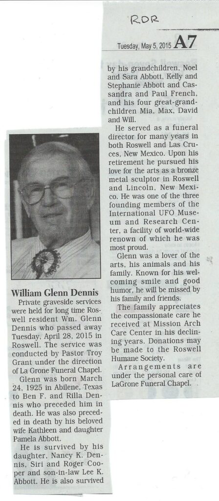 Glenn Dennis Obituary