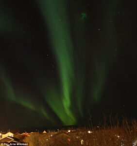 Mr Mikalsen said he was keen to find out what caused the phenomenon in the top right of his picture.