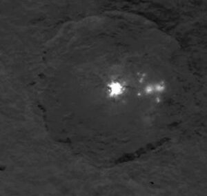 Dawn Survey Orbit Image 11 - Close up and cropped image of the mysterious lights.
