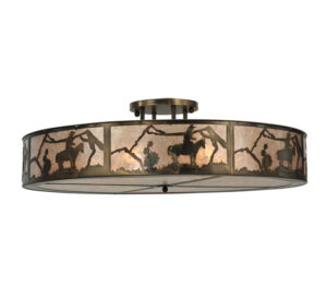 Cowboy Sihouette Extra Large Semi Flush Mount Ceiling Light