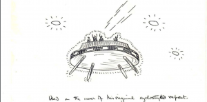 Witness' sketch of the UFO sighting.