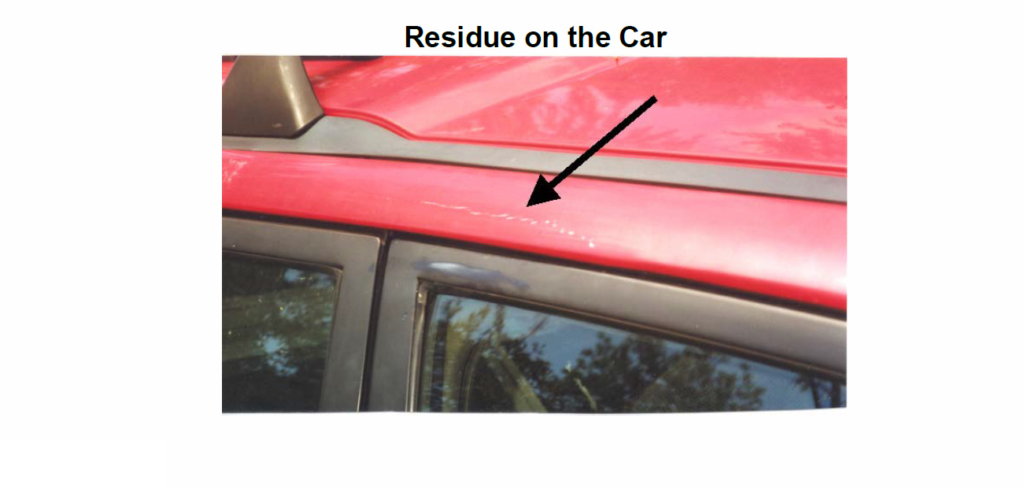 Analysis of Residue That Resulted After an Unknown Basketball-Size Object Impacted a Car