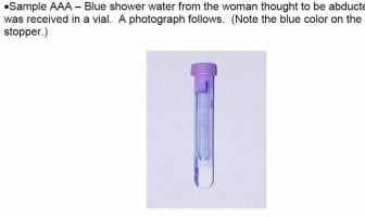 Analysis of a Blue Substance found on a Victim After a Suspected Abduction in Southern Georgia, June 23, 2003