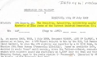 From the Desks of Project Blue Book: Pensacola, Florida Case File – 1 July 1969
