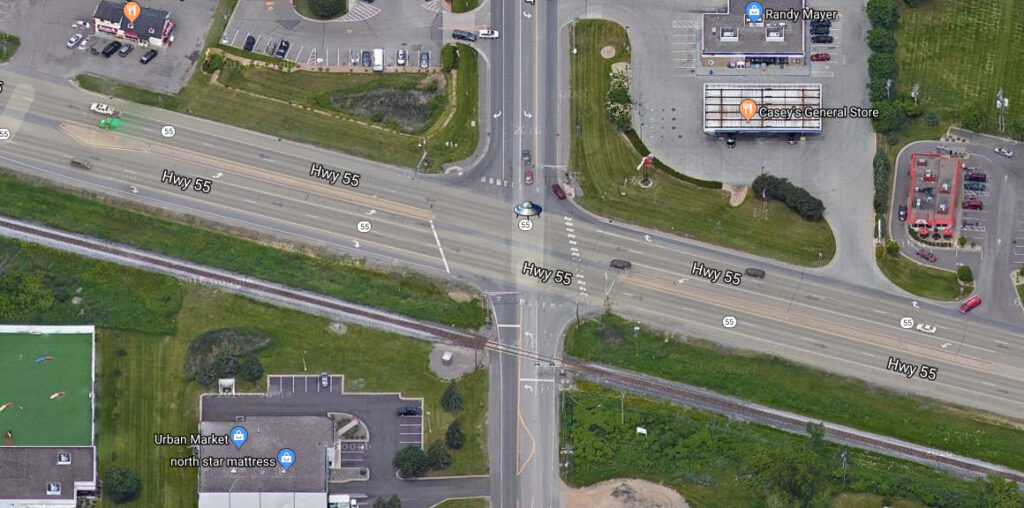 UFO over Highway 55 and County Road 116 in Hamel, Minnesota