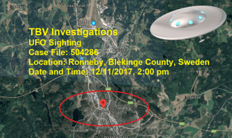 UFO over Ronneby, Blekinge County, Sweden – December 11, 2017