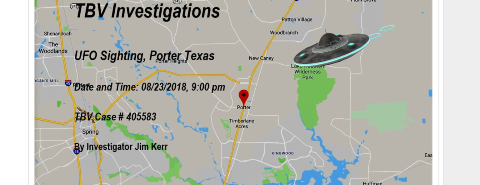 UFO over Porter, Texas – August 23, 2018