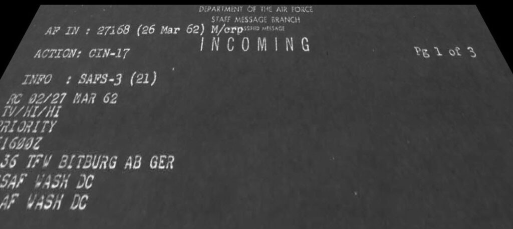 Ramstein Air Force Base UFO Encounter, March 26, 1962