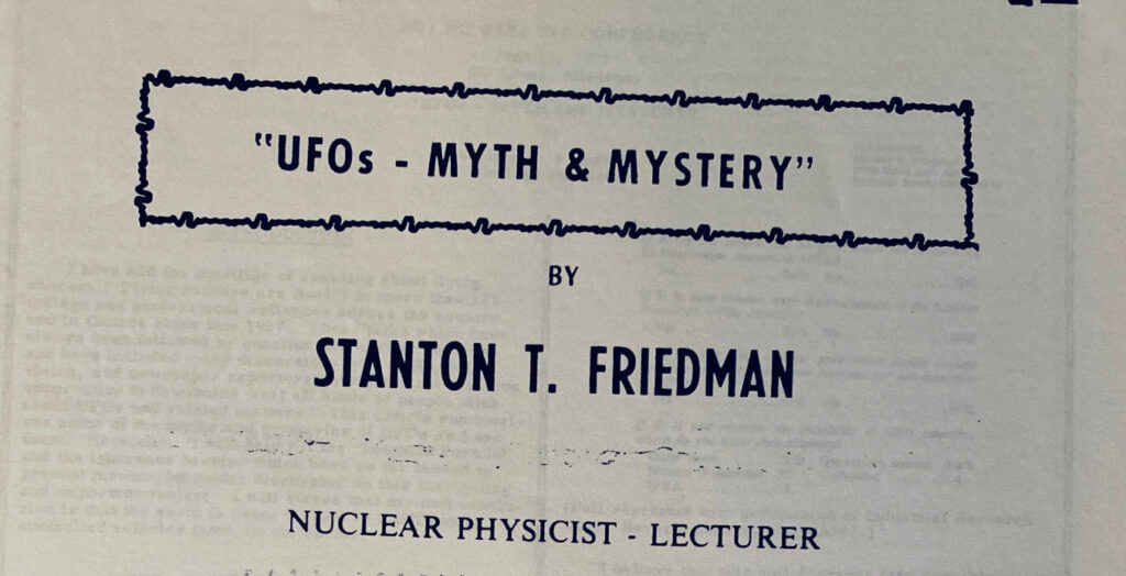 UFOs – Myth & Mystery by Stanton T. Friedman, 1971