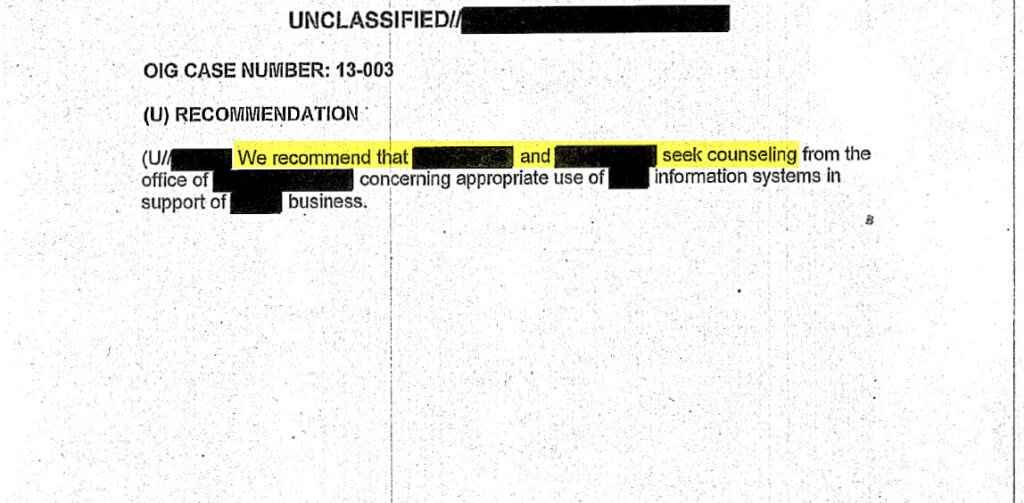 NGA/IG Closed Investigations, 2013-2014, regarding, “Misuse of Government Information Technology”