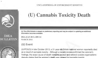 DEA Bulletin BUL-089-14 – Cannabis Toxicity Death, March 2014