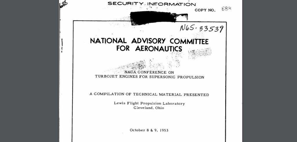 NACA Conference on Turbojet Engines for Supersonic Propulsion, October 8-9, 1953