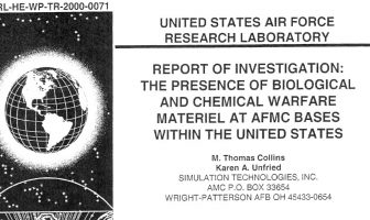 Report of Investigation: The Presence of Biological and Chemical Warfare Materiel at AFMC Bases within the United States, June 2000