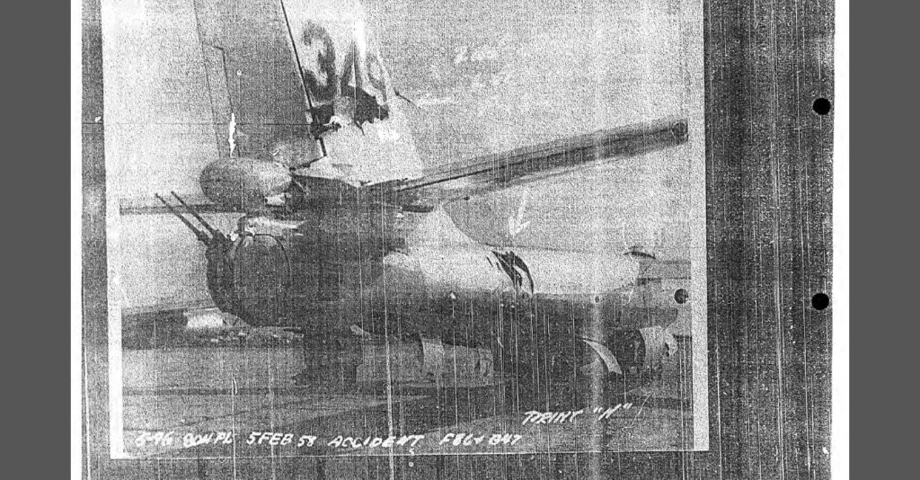 B-47B/F-86L Aircraft Mishap Report, 5 February 1958