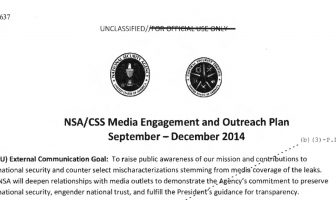NSA/CSS Media Engagement and Outreach Plan, September – December, 2014