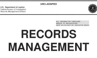 The Federal Bureau of Investigation (FBI) Records Management User Manual, May 2015
