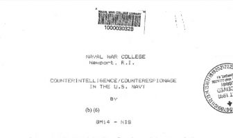 Counterintelligence / Counterespionage In The U.S. Navy, 14 May 1990