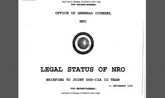 Legal Status of NRO – Briefing to Joint DOD-CIA IG Team, 11 September 1995