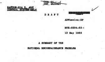 A summary of the National Reconnaissance Problem, 13 May 1965
