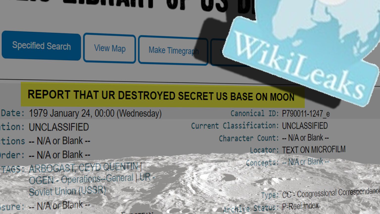 Mystery Behind Wikileaks and the “Secret US Base on Moon” Destroyed By the Soviet Union Solved
