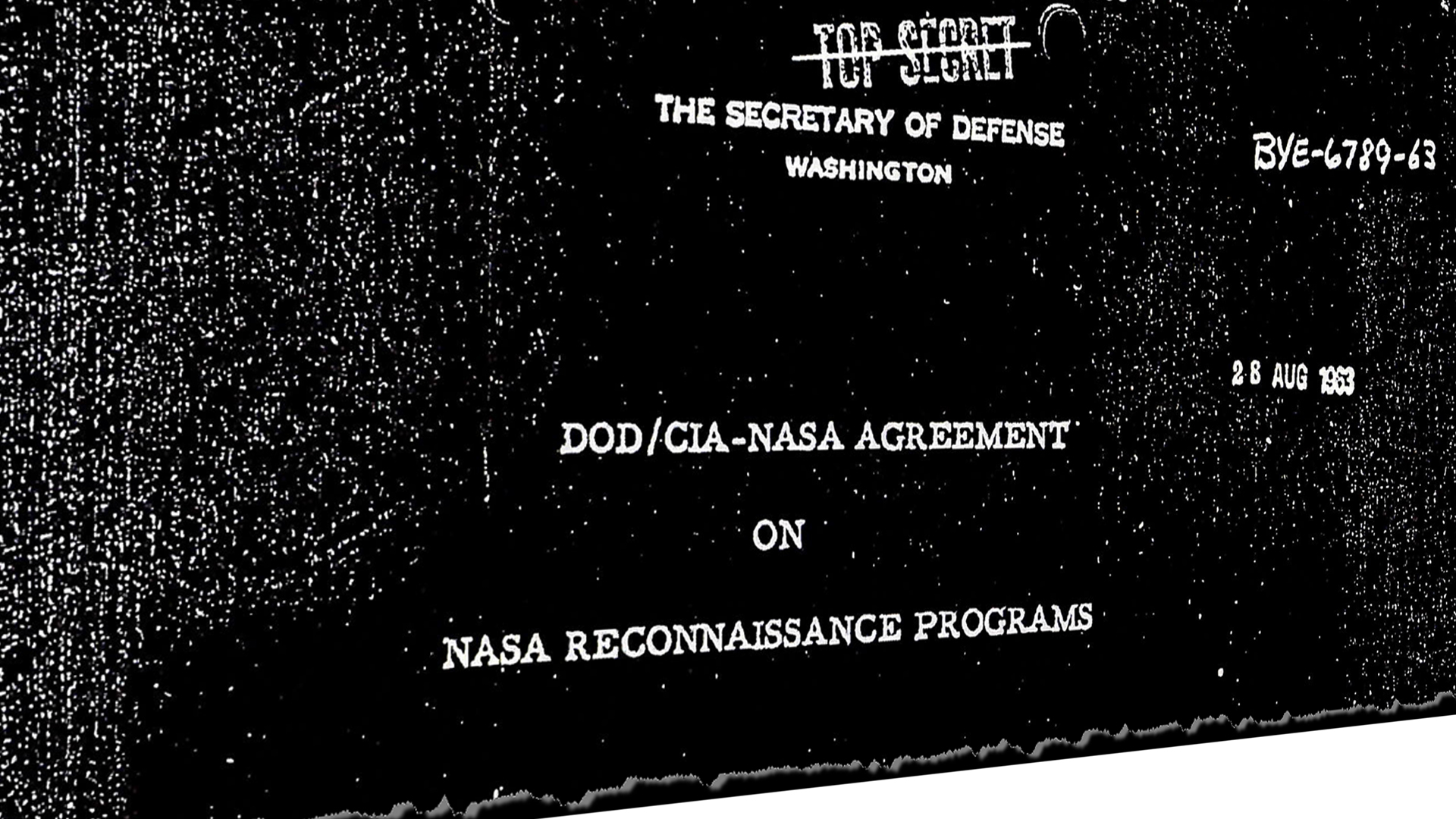 DoD/CIA-NASA Agreement on NASA Reconnaissance Programs, 28 August 1963