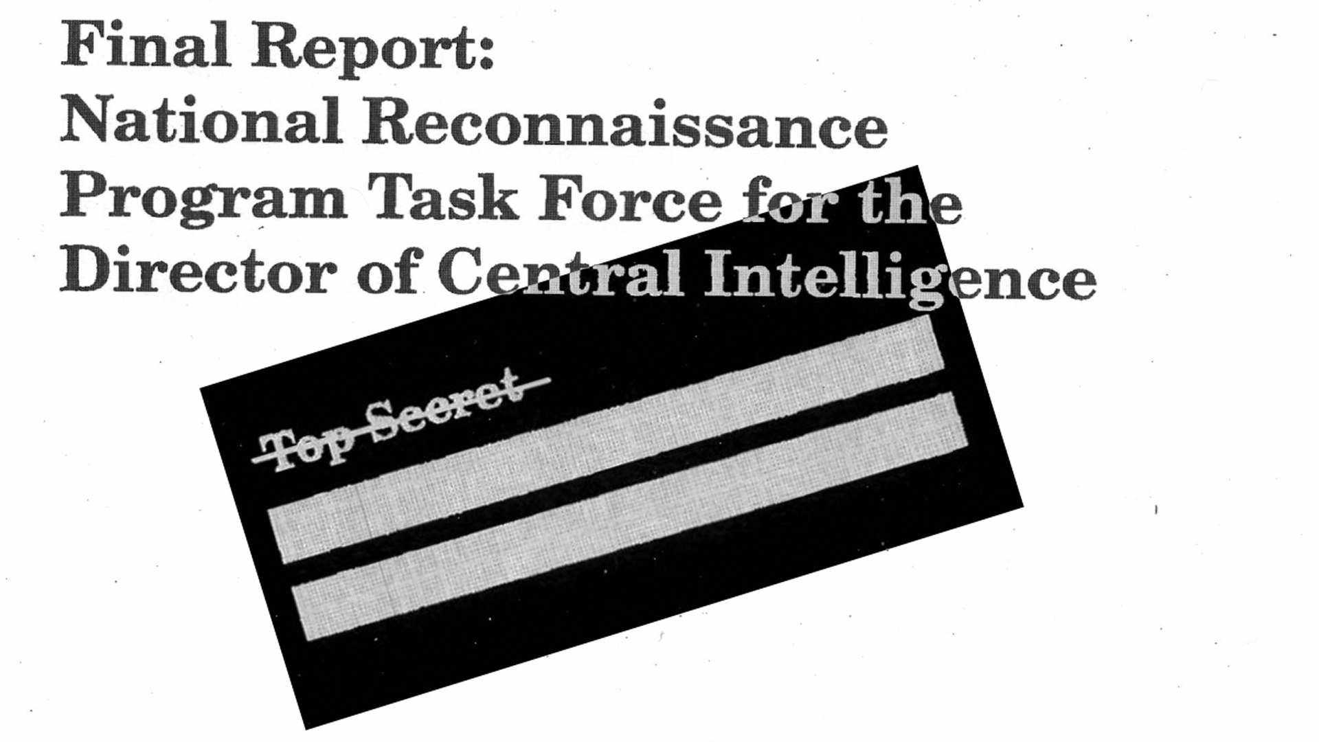 Final Report: National Reconnaissance Program Task Force for the Director of Central Intelligence, September 1992