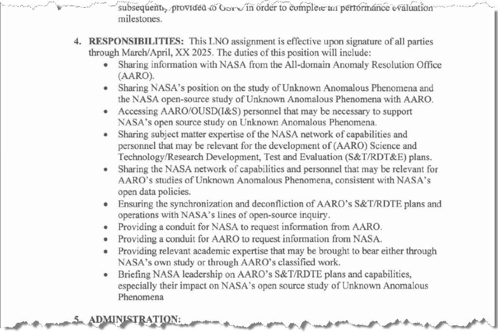Just Released Memorandum of Agreement Sheds Light on NASA’s Liaison Role in DoD’s UFO Office AARO – John Greenewald
