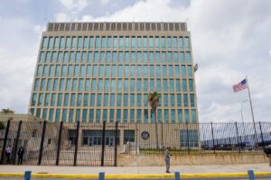 U.S. Flag Flaps Outside U.S. Embassy in Havana Cuba 25998479275